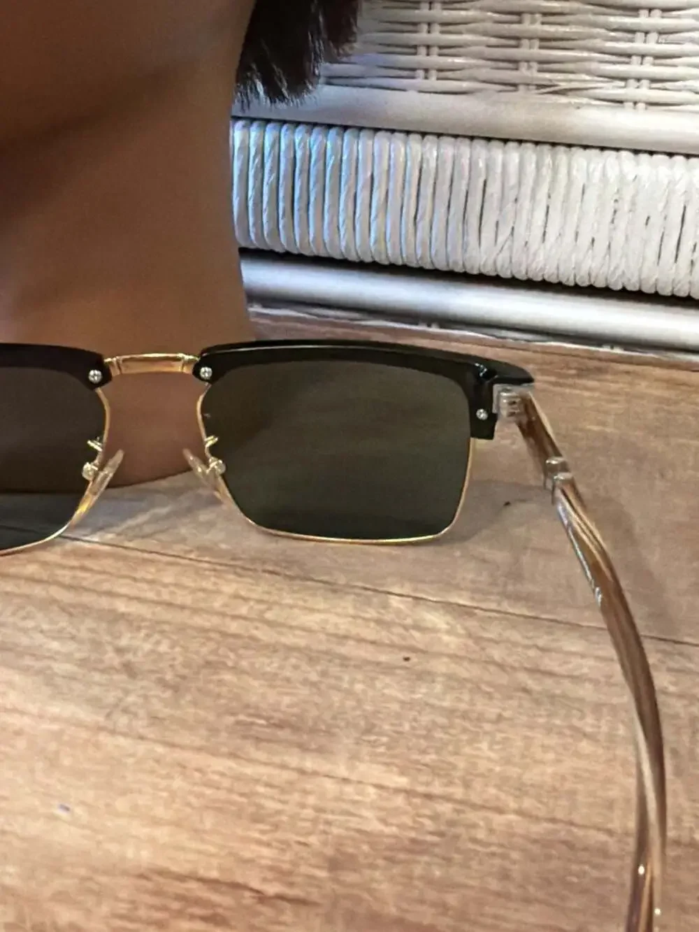 Persol Handmade in Italy Tortoise and Black Browline Sunglasses